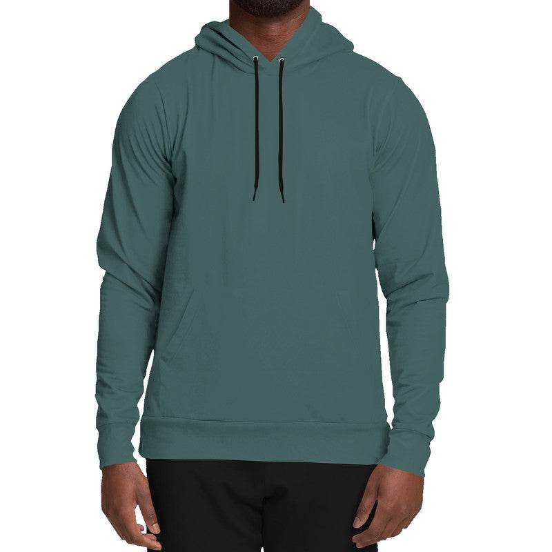 Medium-Dark Fully-Muted Blue-Green Hoodie (CBG2-FM-MD) - Man Front