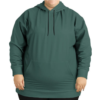 Medium-Dark Fully-Muted Blue-Green Hoodie PLUS (BG-FM-MD) - Woman Front PLUS