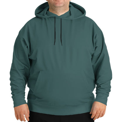 Medium-Dark Fully-Muted Blue-Green Hoodie PLUS (CBG2-FM-MD) - Man Front PLUS