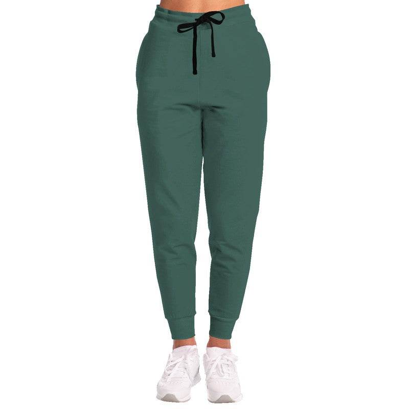 Medium-Dark Fully-Muted Blue-Green Joggers (BG-FM-MD) - Woman Front