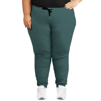 Medium-Dark Fully-Muted Blue-Green Joggers PLUS (CBG2-FM-MD) - Woman Front PLUS