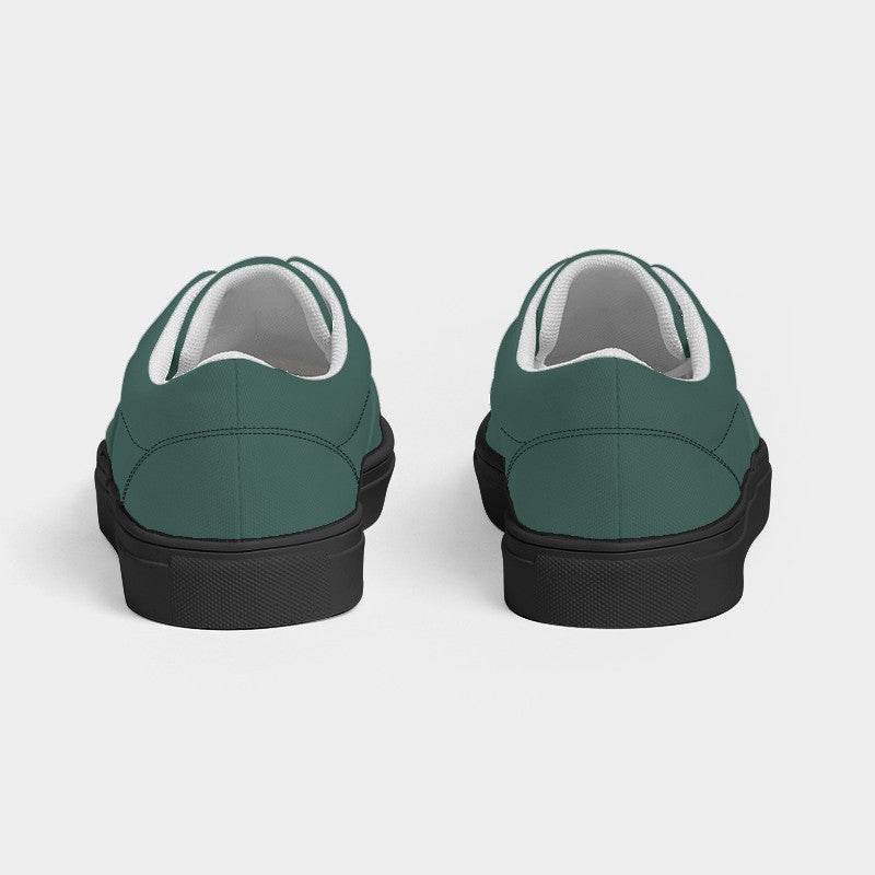 Medium-Dark Fully-Muted Blue-Green Men's Canvas Sneakers (BG-FM-MD) - Back