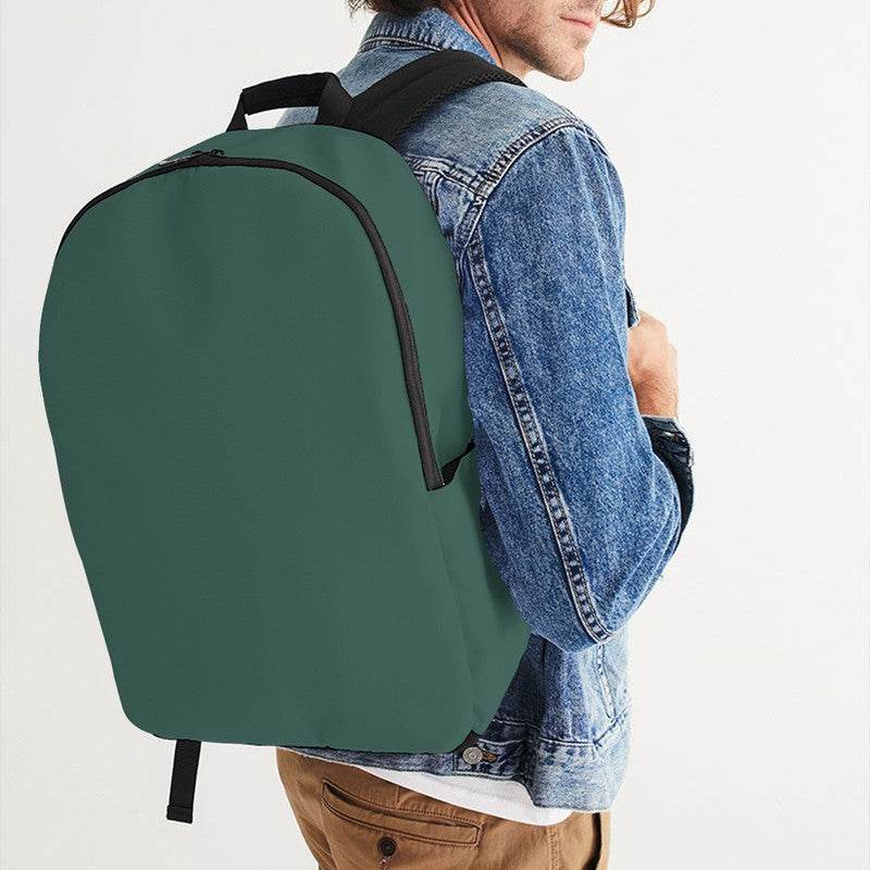 Medium-Dark Fully-Muted Blue-Green Waterproof Backpack (BG-FM-MD) - Man CloseUp