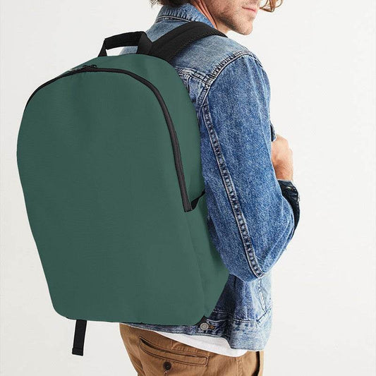 Medium-Dark Fully-Muted Blue-Green Waterproof Backpack (BG-FM-MD) - Man CloseUp