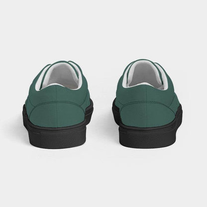 Medium-Dark Fully-Muted Blue-Green Women's Canvas Sneakers (BG-FM-MD) - Back