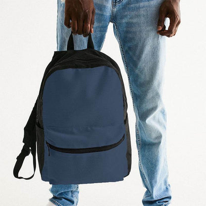 Medium-Dark Fully-Muted Blue Canvas Backpack (IB2-FM-MD) - Man Holding
