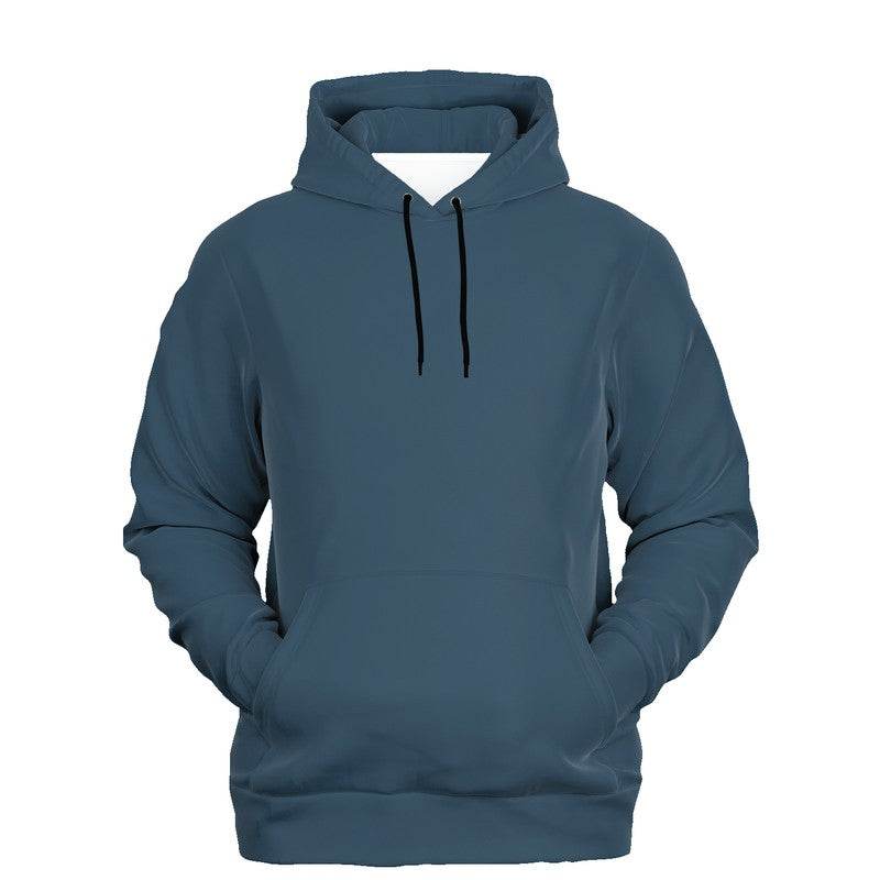 Medium-Dark Fully-Muted Blue Hoodie (B-FM-MD) - Ghost Front