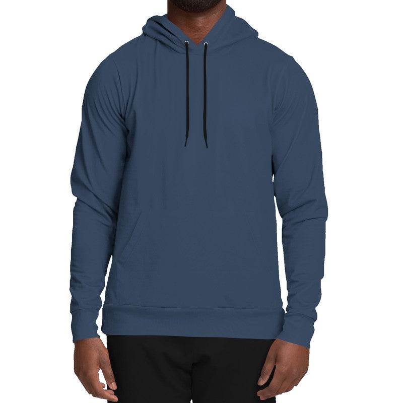 Medium-Dark Fully-Muted Blue Hoodie (IB2-FM-MD) - Man Front