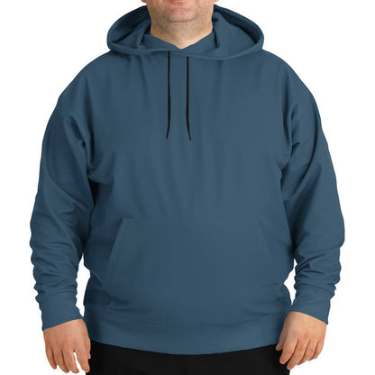 Medium-Dark Fully-Muted Blue Hoodie PLUS (B-FM-MD) - Man Front PLUS