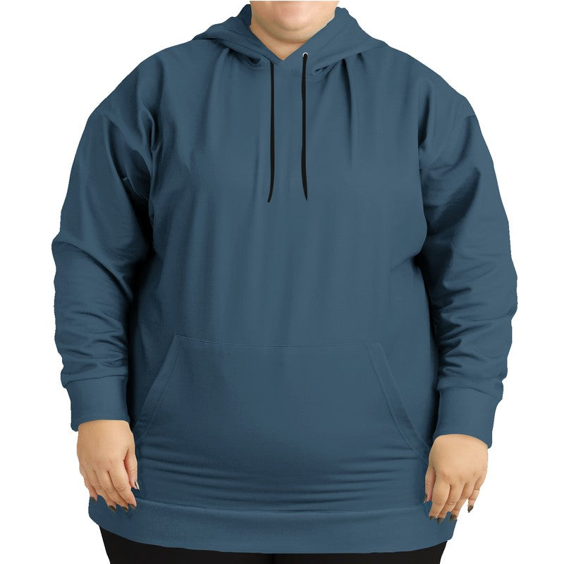 Medium-Dark Fully-Muted Blue Hoodie PLUS (B-FM-MD) - Woman Front PLUS
