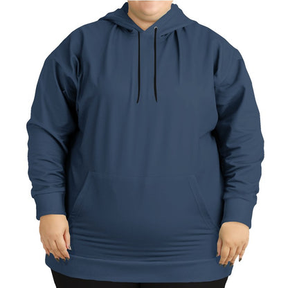 Medium-Dark Fully-Muted Blue Hoodie PLUS (IB2-FM-MD) - Woman Front PLUS