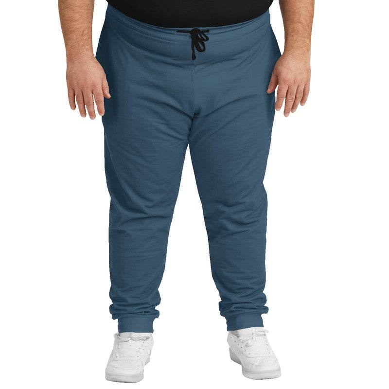 Medium-Dark Fully-Muted Blue Joggers PLUS (B-FM-MD) - Man Front PLUS