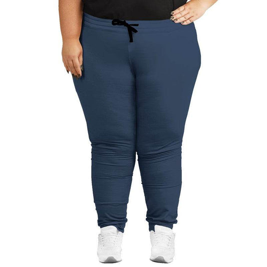 Medium-Dark Fully-Muted Blue Joggers PLUS (IB2-FM-MD) - Woman Front PLUS