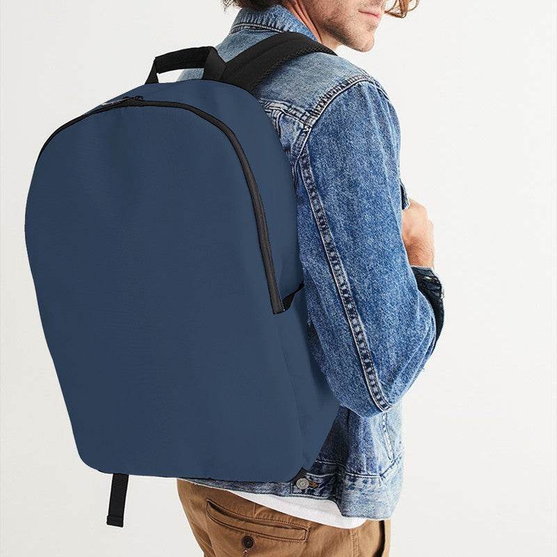 Medium-Dark Fully-Muted Blue Waterproof Backpack (IB2-FM-MD) - Man CloseUp