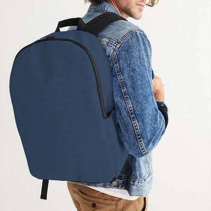 Medium-Dark Fully-Muted Blue Waterproof Backpack (IB2-FM-MD) - Man CloseUp