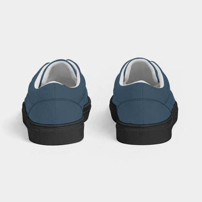 Medium-Dark Fully-Muted Blue Women's Canvas Sneakers (B-FM-MD) - Back