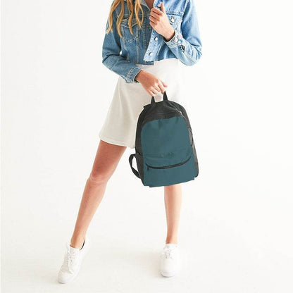 Medium-Dark Fully-Muted Cyan Canvas Backpack (C-FM-MD) - Woman