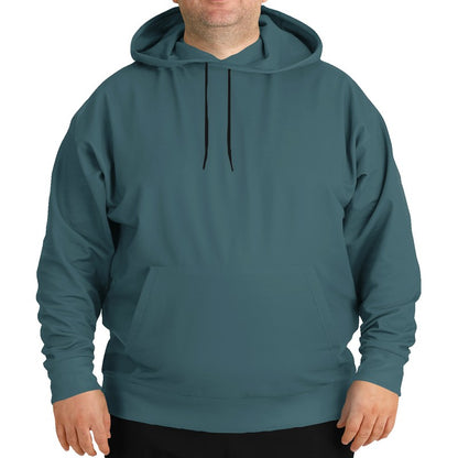 Medium-Dark Fully-Muted Cyan Hoodie PLUS (C-FM-MD) - Man Front PLUS