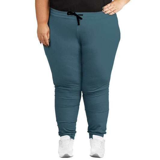 Medium-Dark Fully-Muted Cyan Joggers PLUS (BC2-FM-MD) - Woman Front PLUS