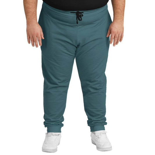 Medium-Dark Fully-Muted Cyan Joggers PLUS (C-FM-MD) - Man Front PLUS