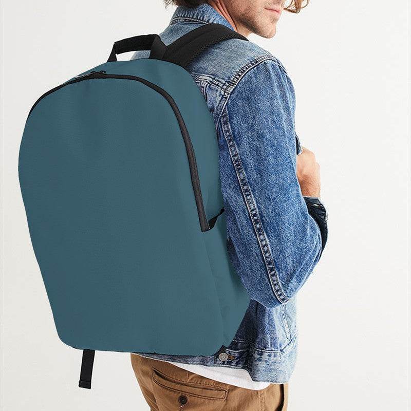 Medium-Dark Fully-Muted Cyan Waterproof Backpack (BC2-FM-MD) - Man CloseUp