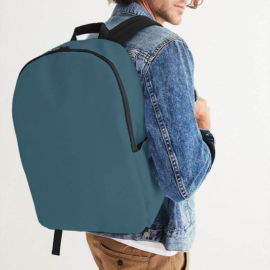Medium-Dark Fully-Muted Cyan Waterproof Backpack (BC2-FM-MD) - Man CloseUp