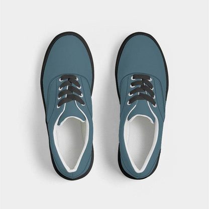 Medium-Dark Fully-Muted Cyan Women's Canvas Sneakers (BC2-FM-MD) - Top