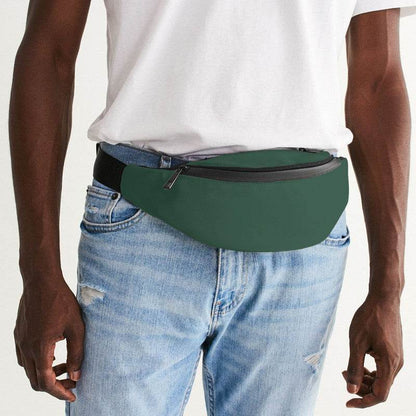 Medium-Dark Fully-Muted Green Belt Bag (BGG2-FM-MD) - Man Front CloseUp