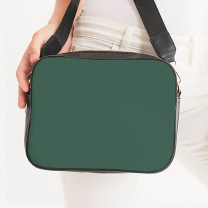Medium-Dark Fully-Muted Green Crossbody Bag (BGG2-FM-MD) - Woman Front CloseUp