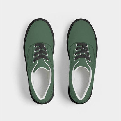 Medium-Dark Fully-Muted Green Men's Canvas Sneakers (G-FM-MD) - Top