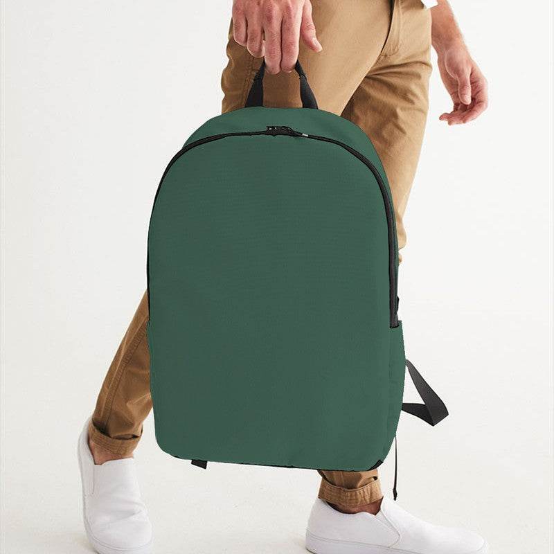 Medium-Dark Fully-Muted Green Waterproof Backpack (BGG2-FM-MD) - Man Holding CloseUp