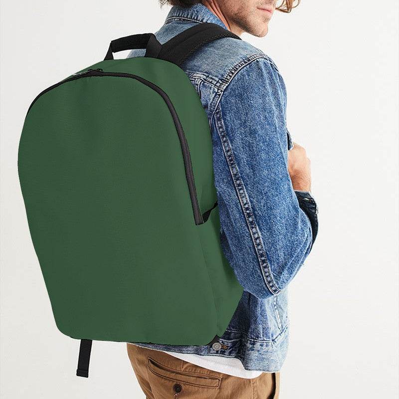 Medium-Dark Fully-Muted Green Waterproof Backpack (G-FM-MD) - Man CloseUp