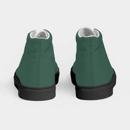 Medium-Dark Fully-Muted Green Women's High-Top Canvas Sneakers (BGG2-FM-MD) - Back