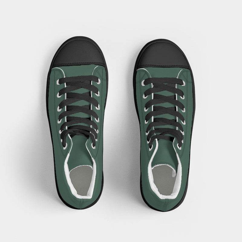 Medium-Dark Fully-Muted Green Women's High-Top Canvas Sneakers (BGG2-FM-MD) - Top