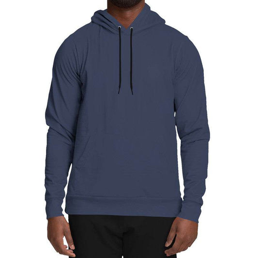 Medium-Dark Fully-Muted Indigo Hoodie (I-FM-MD) - Man Front