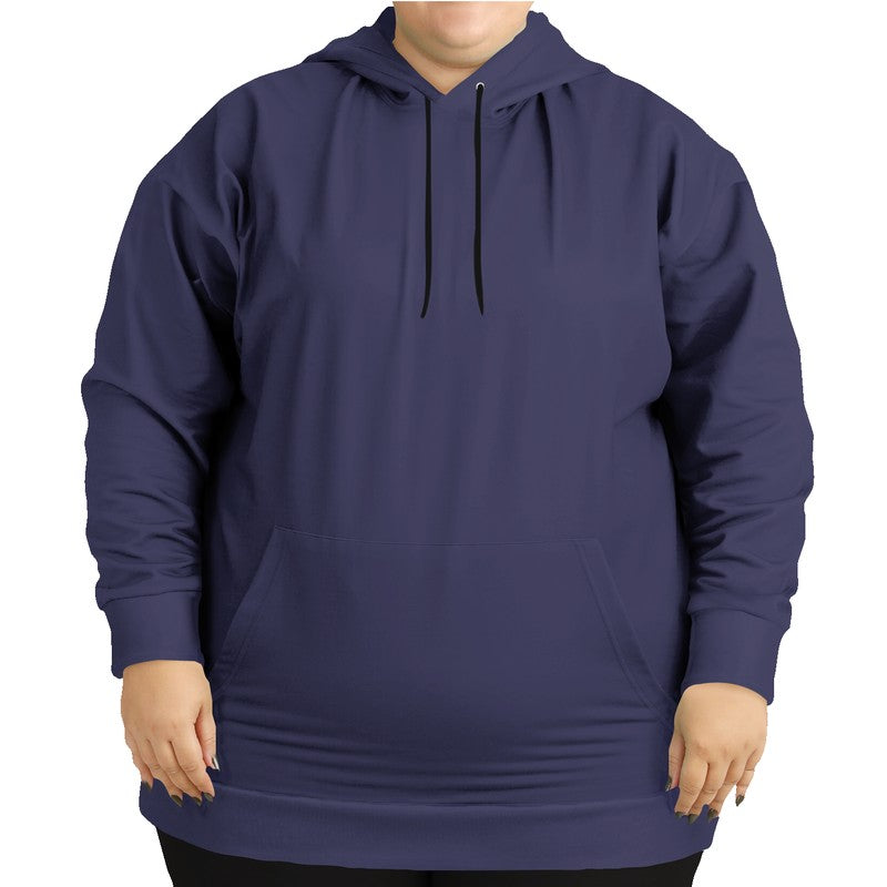 Medium-Dark Fully-Muted Indigo Hoodie PLUS (PUI2-FM-MD) - Woman Front PLUS