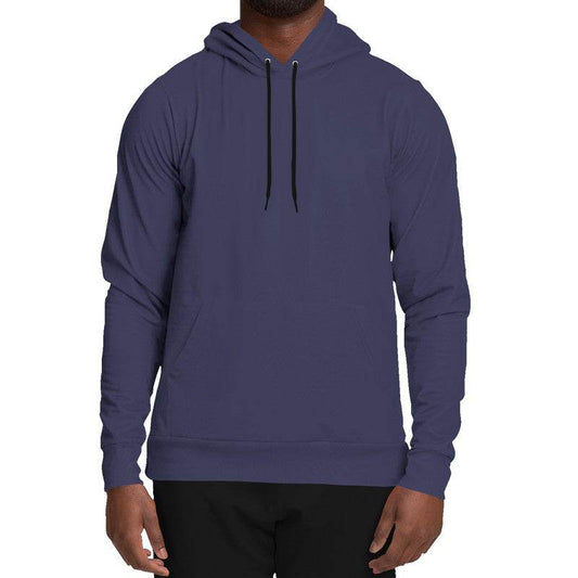 Medium-Dark Fully-Muted Indigo Hoodie (PUI2-FM-MD) - Man Front