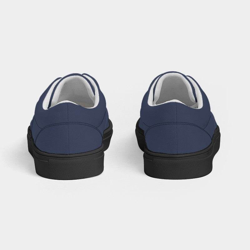 Medium-Dark Fully-Muted Indigo Men's Canvas Sneakers (I-FM-MD) - Back