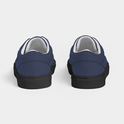 Medium-Dark Fully-Muted Indigo Men's Canvas Sneakers (I-FM-MD) - Back
