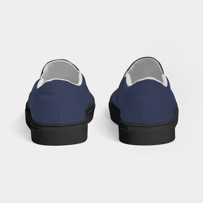 Medium-Dark Fully-Muted Indigo Men's Slip-On Canvas Sneakers (I-FM-MD) - Back
