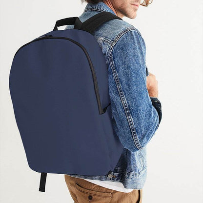 Medium-Dark Fully-Muted Indigo Waterproof Backpack (I-FM-MD) - Man CloseUp