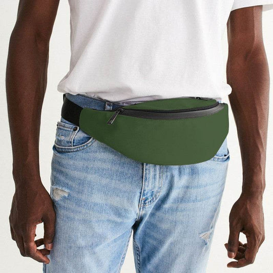 Medium-Dark Fully-Muted Lime Belt Bag (GL2-FM-MD) - Man Front CloseUp