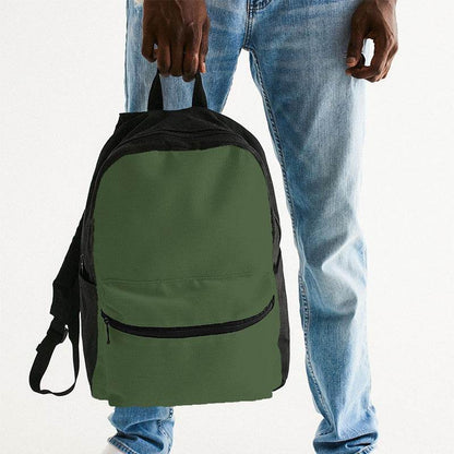 Medium-Dark Fully-Muted Lime Canvas Backpack (GL2-FM-MD) - Man Holding