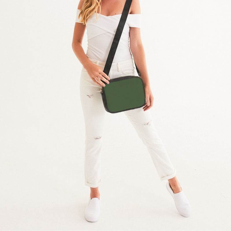 Medium-Dark Fully-Muted Lime Crossbody Bag (GL2-FM-MD) - Woman Front