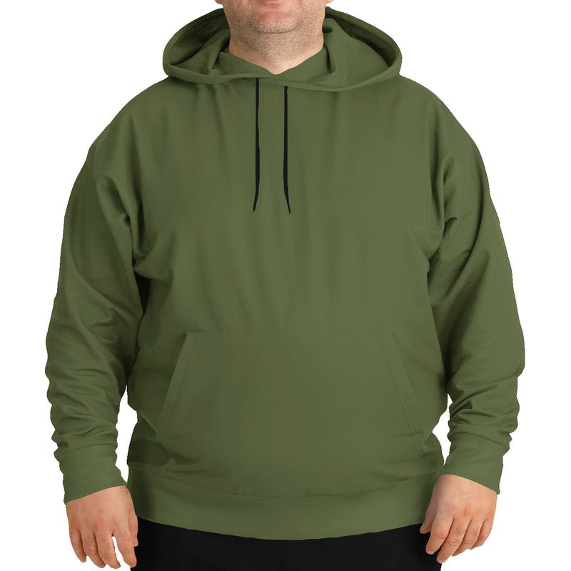 Medium-Dark Fully-Muted Lime Hoodie PLUS (L-FM-MD) - Man Front PLUS