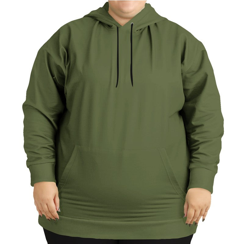 Medium-Dark Fully-Muted Lime Hoodie PLUS (L-FM-MD) - Woman Front PLUS