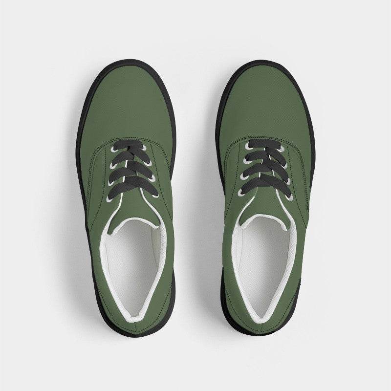 Medium-Dark Fully-Muted Lime Men's Canvas Sneakers (GL2-FM-MD) - Top