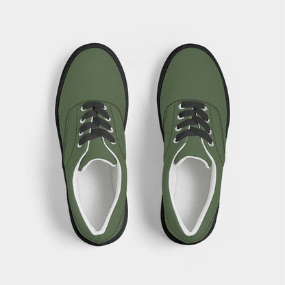 Medium-Dark Fully-Muted Lime Men's Canvas Sneakers (GL2-FM-MD) - Top