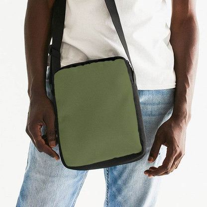 Medium-Dark Fully-Muted Lime Messenger Pouch (L-FM-MD) - Man Front CloseUp