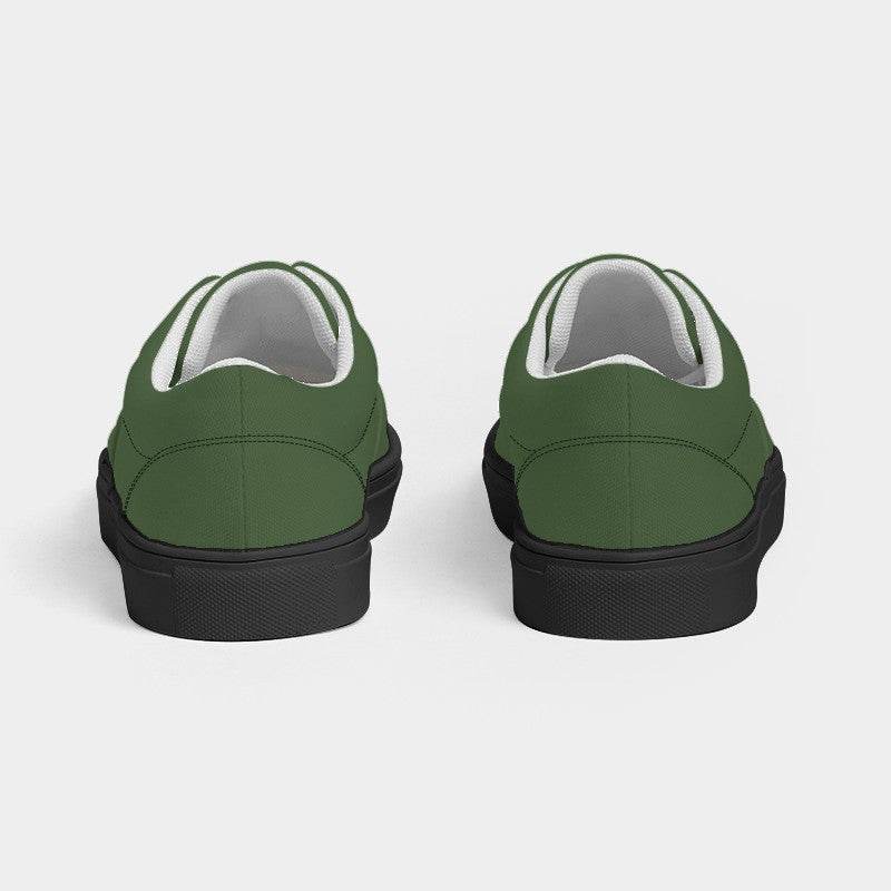 Medium-Dark Fully-Muted Lime Women's Canvas Sneakers (GL2-FM-MD) - Back